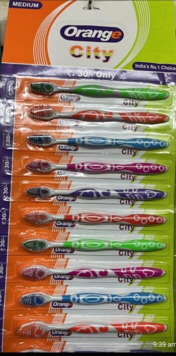01030 /ORANGE CITY TOOTH BRUSH / MRP 240 /DP 65 /BOX 120 SHEET