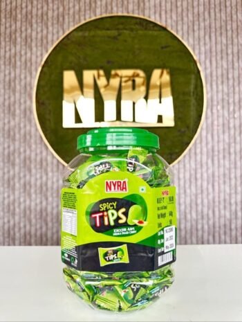 01299 / 1Rs  NYRA SPICY TIPS KAACHA MANGO CANDY / MRP /160 / DP 86 / BOX 16 JAR MINIMUM ORDER 2 BOX