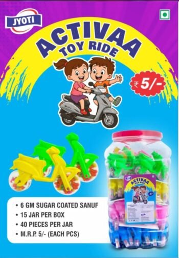 03251/5Rs  ACTIVAA SCOOTY TOM RIDE CANDY/ MRP 200 / DP 122/ BOX 15 PCS
