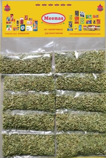 01162 / 5 RS FENNEL SEEDS (SOMBU ) /MRP 50 /DP 28 /MINIMUM ORDER 100 SHEET