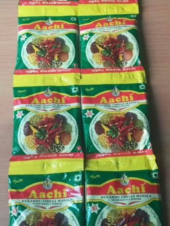 03386/ Aachi Kulambu Chilli Masala/ MRP Rs.10/ Dp Rs.6.50/ Carton 1000 Pcs